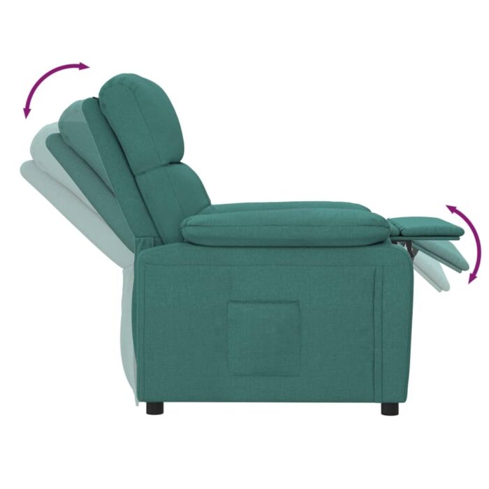 Fauteuil inclinable Vert foncé Tissu – Image 5