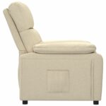 Fauteuil inclinable Crème Tissu – Image 2