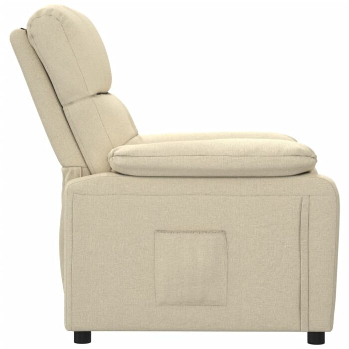 Fauteuil inclinable Crème Tissu – Image 2
