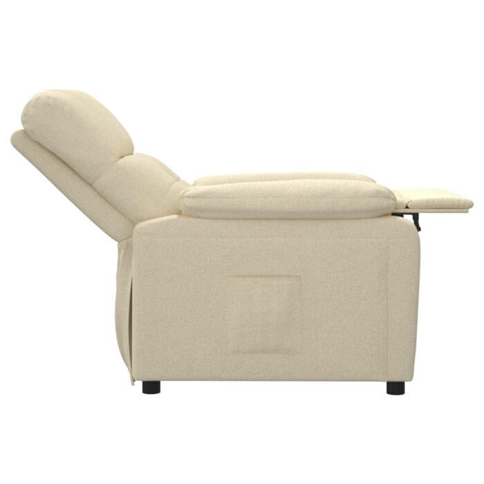Fauteuil inclinable Crème Tissu – Image 4