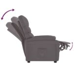 Fauteuil inclinable réglable avec repose-pieds gris similicuir – Image 3