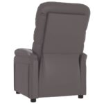 Fauteuil inclinable réglable avec repose-pieds gris similicuir – Image 4