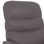 Fauteuil inclinable réglable avec repose-pieds gris similicuir – Image 5