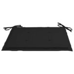 Chaises de jardin lot de 2 et coussins noir Bois de teck massif – Image 7