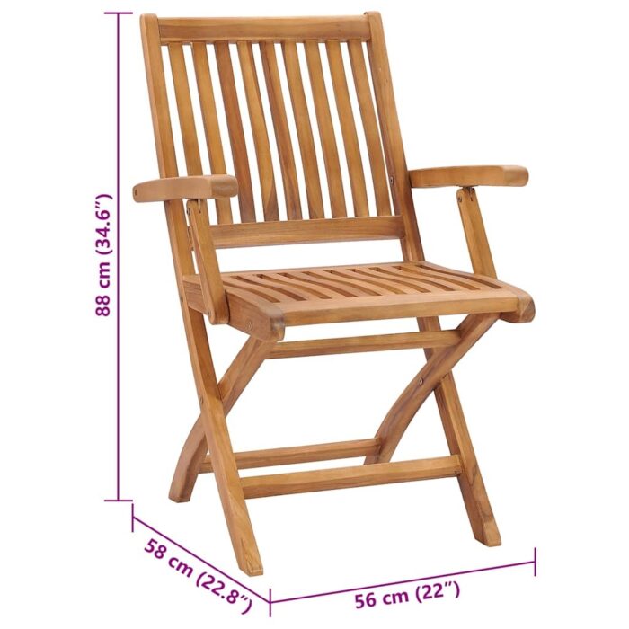 Chaises de jardin lot de 2 coussins rouge bordeaux Teck massif – Image 10