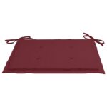 Chaises de jardin lot de 2 coussins rouge bordeaux Teck massif – Image 7