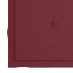 Chaises de jardin lot de 2 coussins rouge bordeaux Teck massif – Image 9