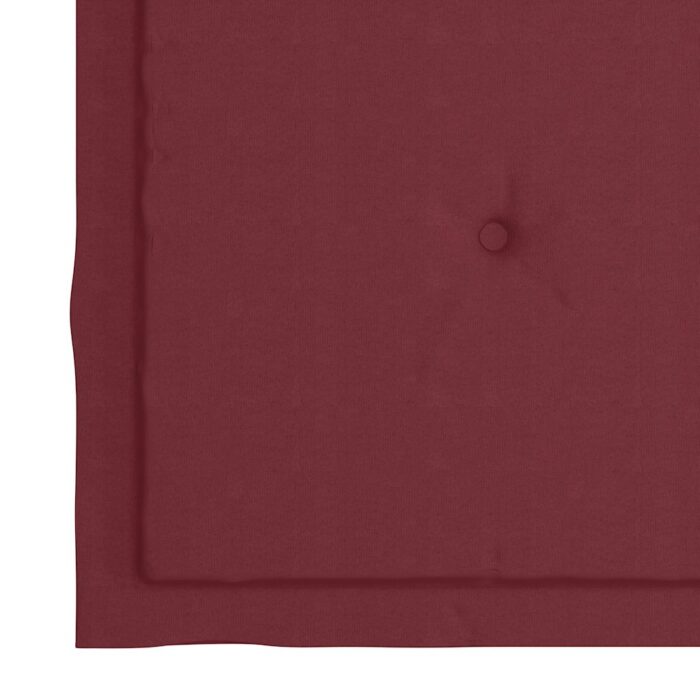 Chaises de jardin lot de 2 coussins rouge bordeaux Teck massif – Image 9