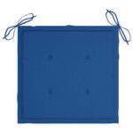 Chaises de jardin lot de 2 et coussins bleu royal Bois de teck – Image 8