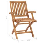 Chaises de jardin lot de 2 avec coussins à carreaux gris Teck – Image 10