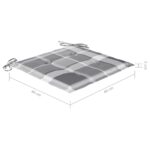Chaises de jardin lot de 2 avec coussins à carreaux gris Teck – Image 11