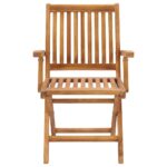 Chaises de jardin lot de 2 avec coussins à carreaux gris Teck – Image 3
