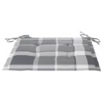 Chaises de jardin lot de 2 avec coussins à carreaux gris Teck – Image 7