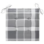 Chaises de jardin lot de 2 avec coussins à carreaux gris Teck – Image 8