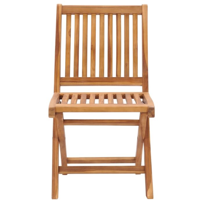 Chaises de jardin lot de 2 avec coussins à carreaux rouge Teck – Image 3