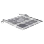 Chaises de jardin lot de 2 avec coussins à carreaux gris Teck – Image 6