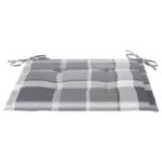 Chaises de jardin lot de 2 avec coussins à carreaux gris Teck – Image 7