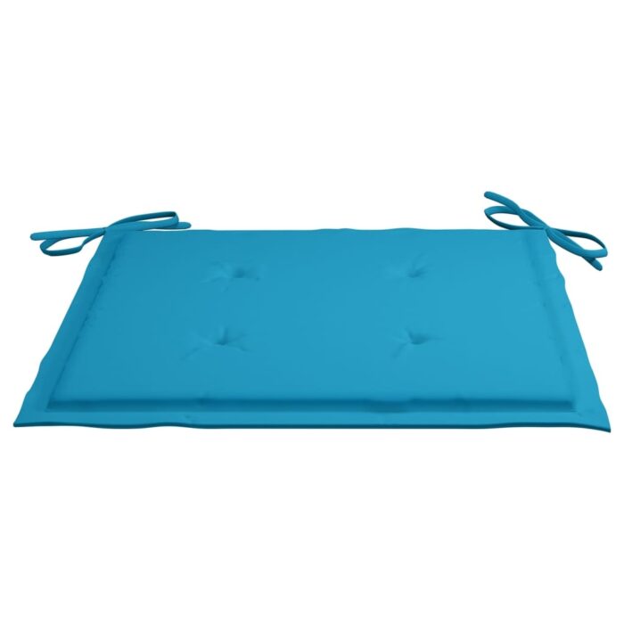 Chaises pliables de jardin avec coussins lot de 4 Teck solide – Image 8