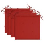 Chaises pliables de jardin avec coussins lot de 4 Teck solide – Image 5