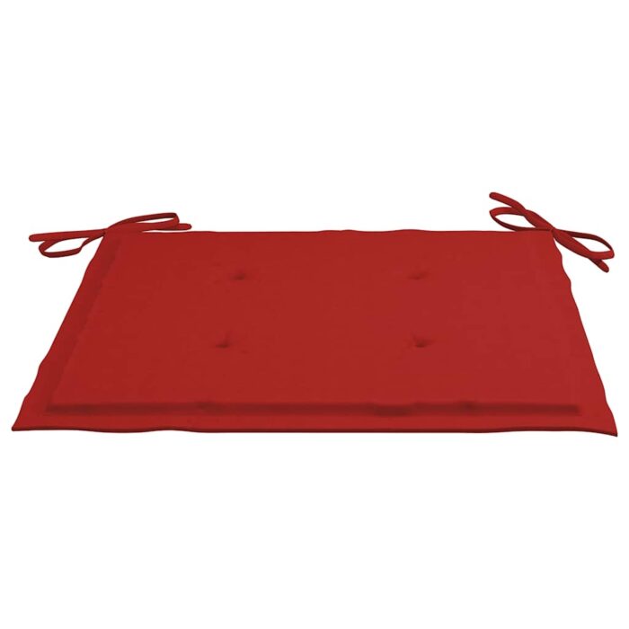 Chaises pliables de jardin avec coussins lot de 4 Teck solide – Image 8