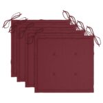 Chaises pliables de jardin avec coussins lot de 4 Teck solide – Image 5
