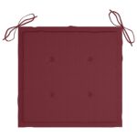 Chaises pliables de jardin avec coussins lot de 4 Teck solide – Image 7