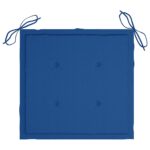 Chaises pliables de jardin avec coussins lot de 4 Teck solide – Image 7