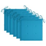 Chaises pliables de jardin avec coussins lot de 6 Bois de teck – Image 4