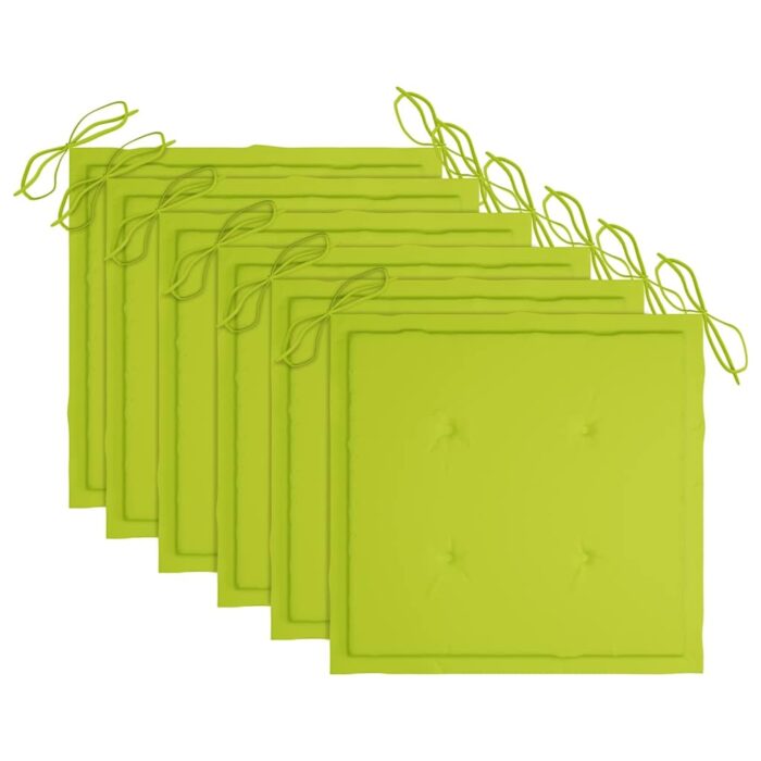 Chaises pliables de jardin avec coussins lot de 6 Bois de teck – Image 4