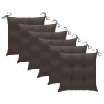 Chaises pliables de jardin avec coussins lot de 6 Bois de teck – Image 5