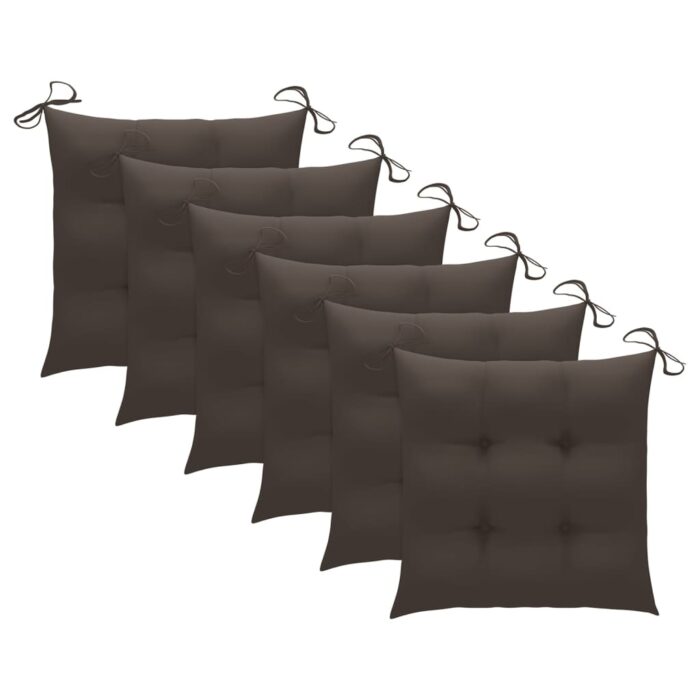 Chaises pliables de jardin avec coussins lot de 6 Bois de teck – Image 5