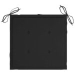 Chaises pliables de jardin avec coussins lot de 8 Teck solide – Image 8