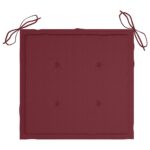 Chaises pliables de jardin avec coussins lot de 8 Teck solide – Image 8