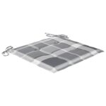 Chaises pliables de jardin avec coussins lot de 8 Teck solide – Image 6
