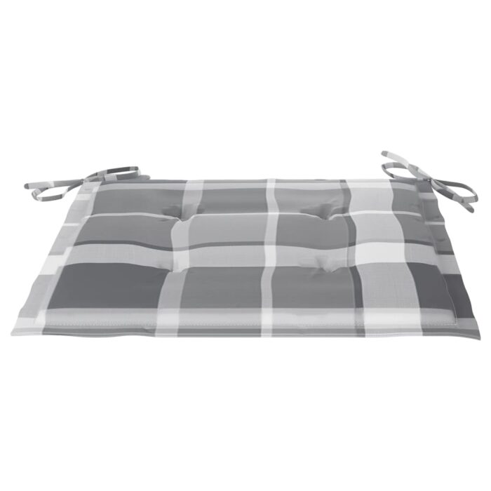 Chaises pliables de jardin avec coussins lot de 8 Teck solide – Image 7