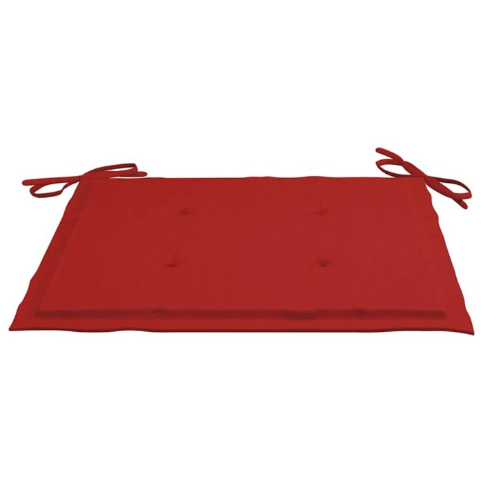 Chaises pliables de jardin avec coussins lot de 4 Teck solide – Image 10