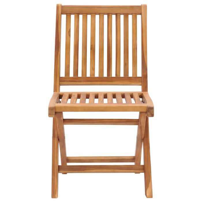 Chaises pliables de jardin avec coussins lot de 4 Teck solide – Image 4