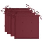 Chaises pliables de jardin avec coussins lot de 4 Teck solide – Image 6