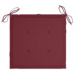 Chaises pliables de jardin avec coussins lot de 4 Teck solide – Image 8