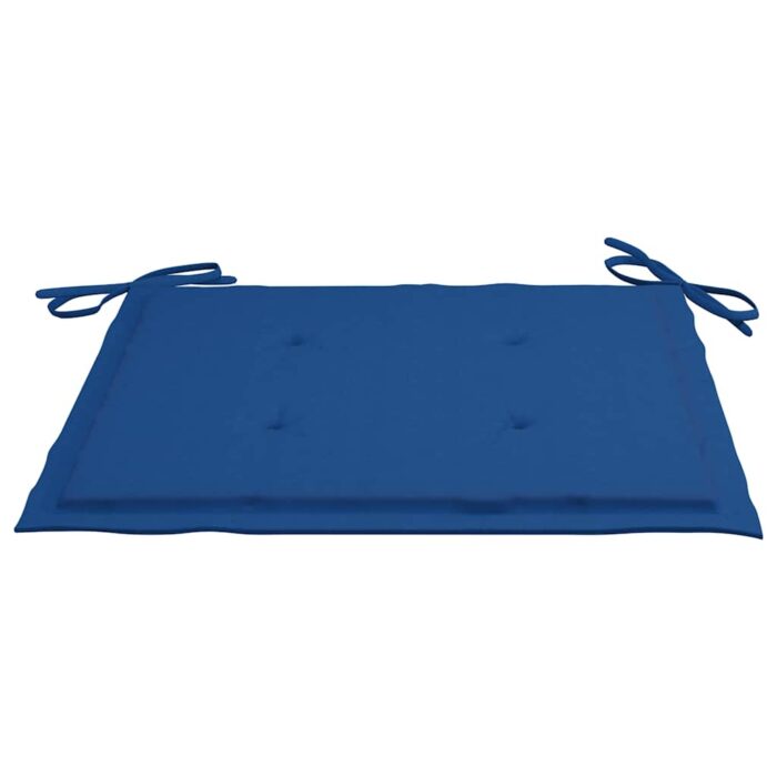 Chaises pliables de jardin avec coussins lot de 4 Teck solide – Image 10