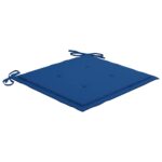 Chaises pliables de jardin avec coussins lot de 4 Teck solide – Image 7