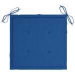 Chaises pliables de jardin avec coussins lot de 4 Teck solide – Image 8