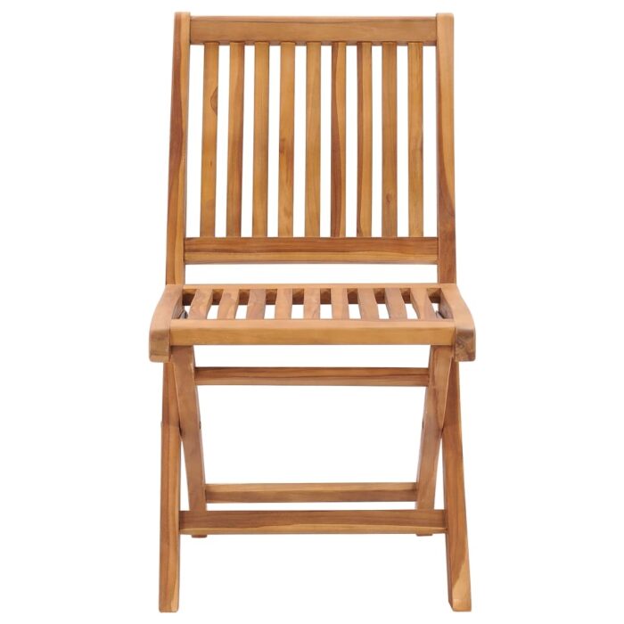 Chaises pliables de jardin avec coussins lot de 6 Bois de teck – Image 4