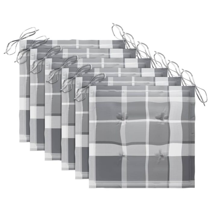 Chaises pliables de jardin avec coussins lot de 6 Bois de teck – Image 6