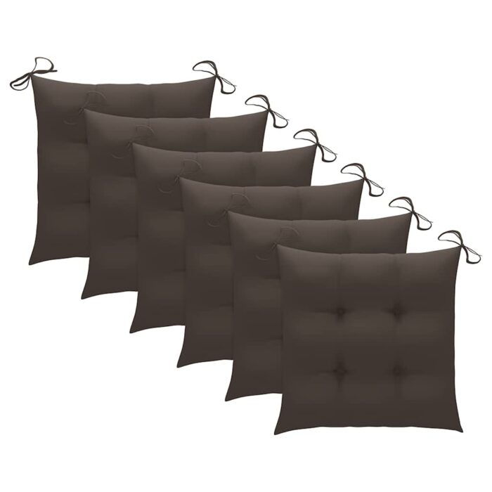 Chaises pliables de jardin avec coussins lot de 6 Bois de teck – Image 6