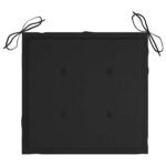 Chaises pliables de jardin avec coussins lot de 8 Teck solide – Image 8