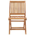 Chaises pliables de jardin avec coussins lot de 8 Teck solide – Image 4
