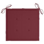 Chaises pliables de jardin avec coussins lot de 8 Teck solide – Image 8