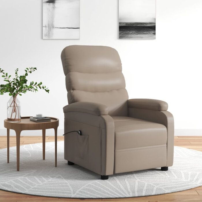 Fauteuil inclinable électrique Cappuccino Similicuir – Image 1