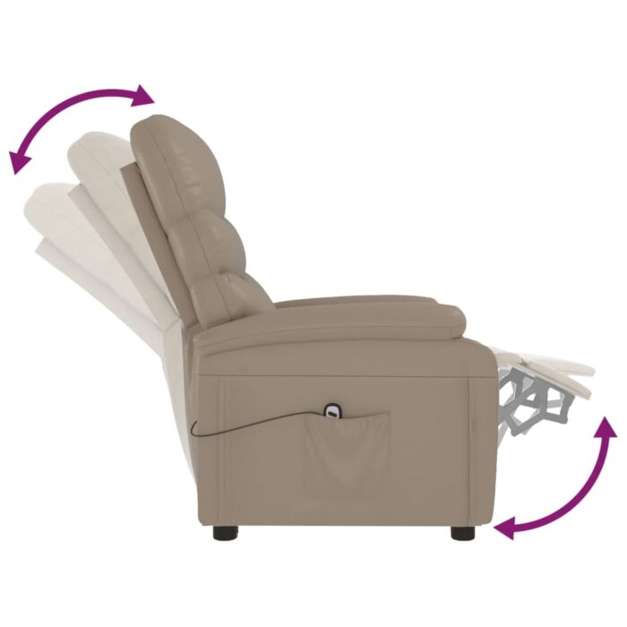 Fauteuil inclinable électrique Cappuccino Similicuir – Image 5